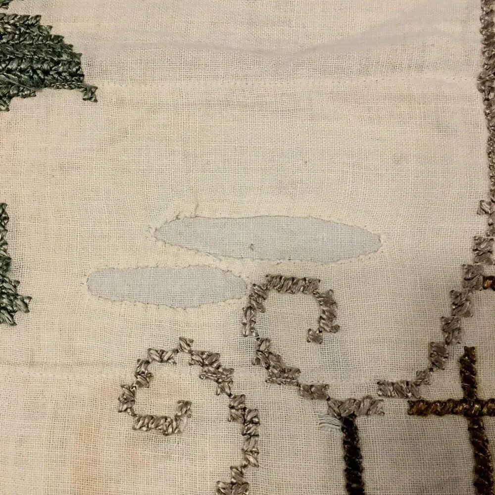Antique Vintage Pillow Cover Embroidery Accent Pillow
